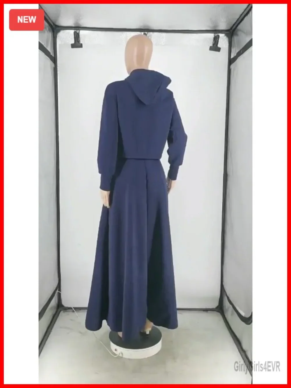 Women's 2 Piece Skirt Set Hoodie Sweatshirt High Waist Split Hem Casual Outfit